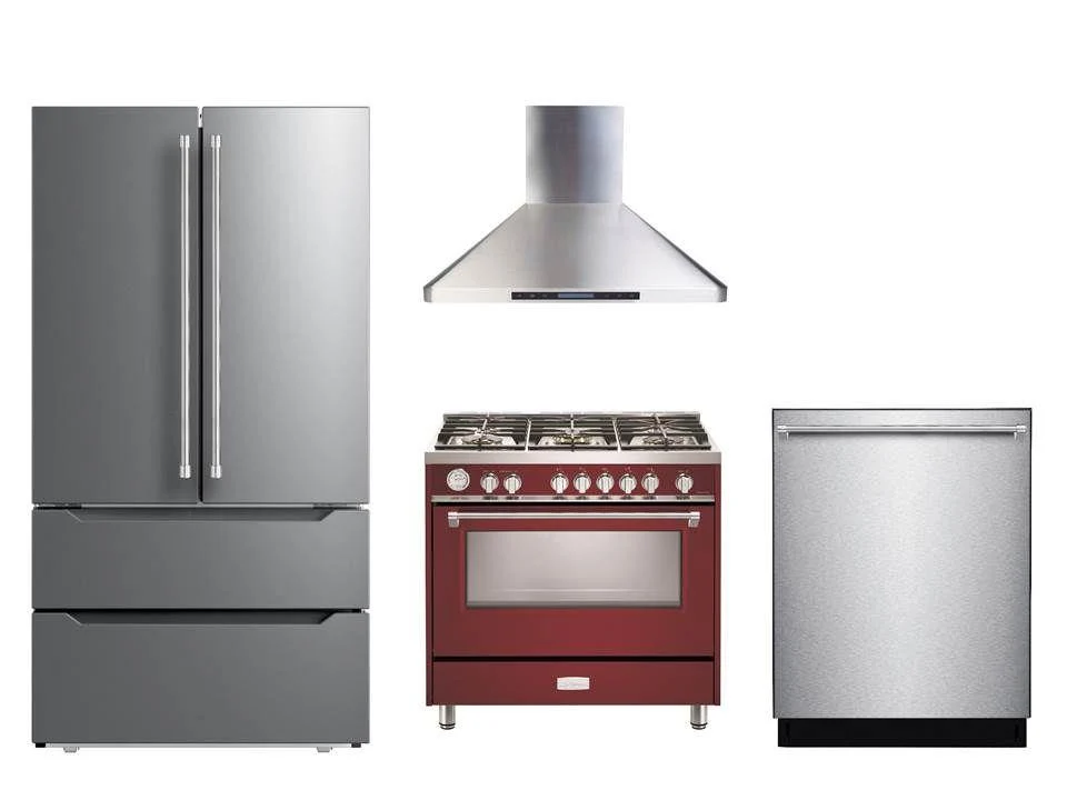 Verona VDFSGG365BU Designer 36" Gas Single Oven Range - Burgundy - Image 2