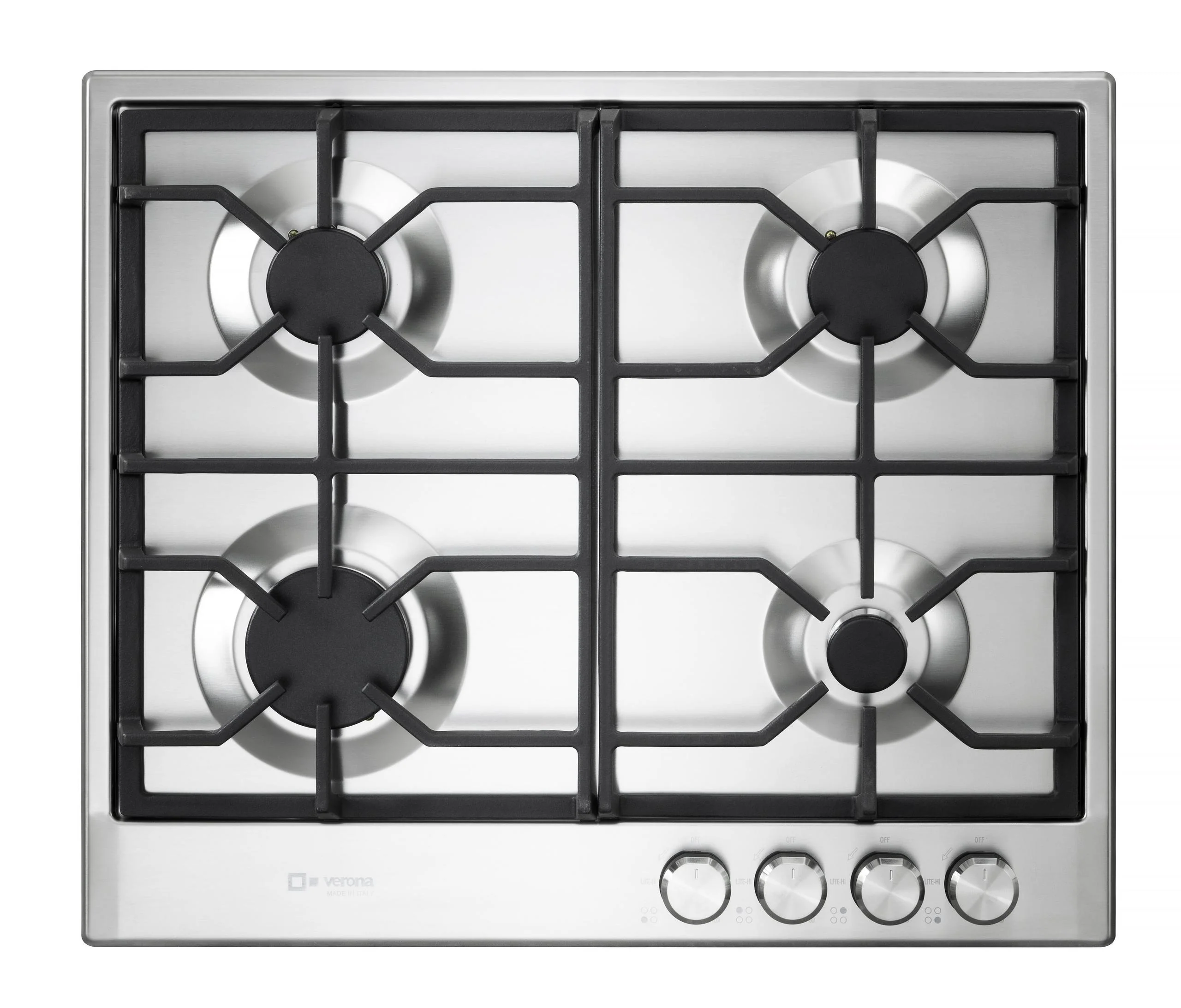 VDGCT424FSS Verona 24" Designer Gas Cooktop-Brass Burners SS