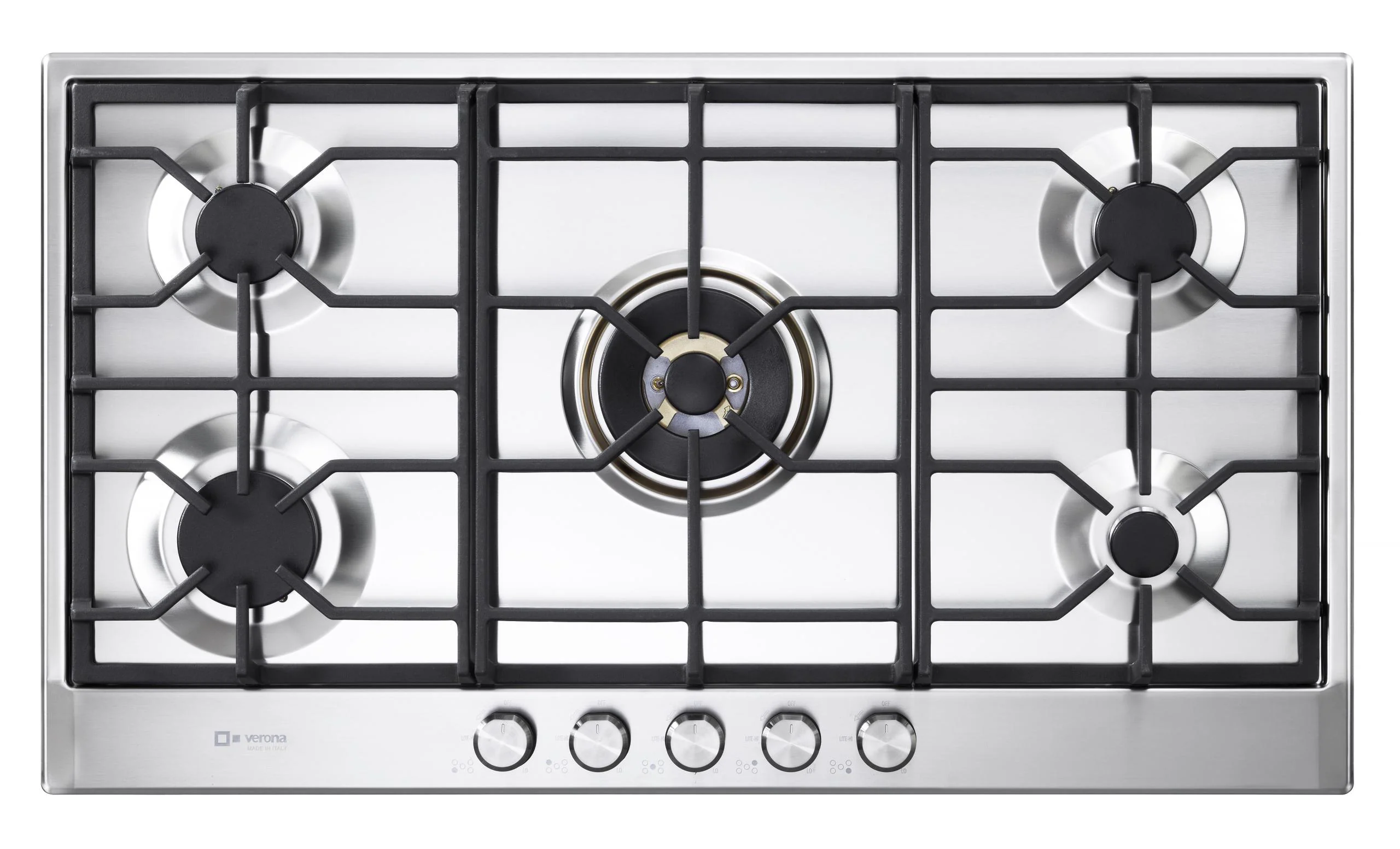 VDGCT536FSS Verona 36" Designer Gas Cooktop-Brass Burners SS