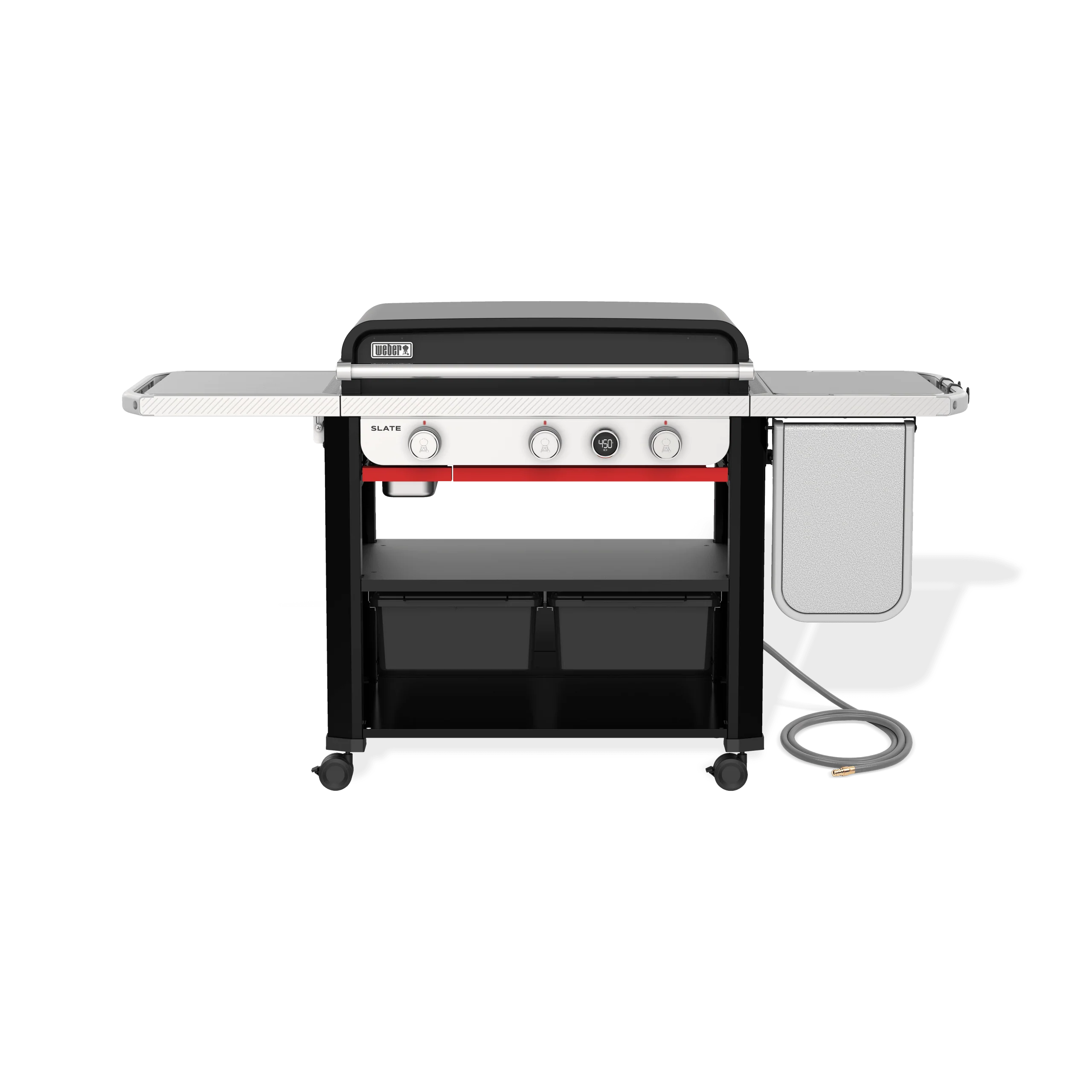 Weber 1500420 Slate® 30" Rust-Resistant Griddle with Extendable Side Table (Natural Gas) - Black