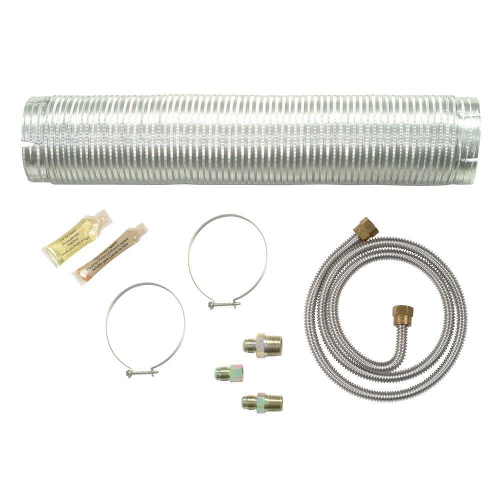 Whirlpool 4396652RB 4' Gas Dryer Installation Kit with 8' metal vent and 2 clamps