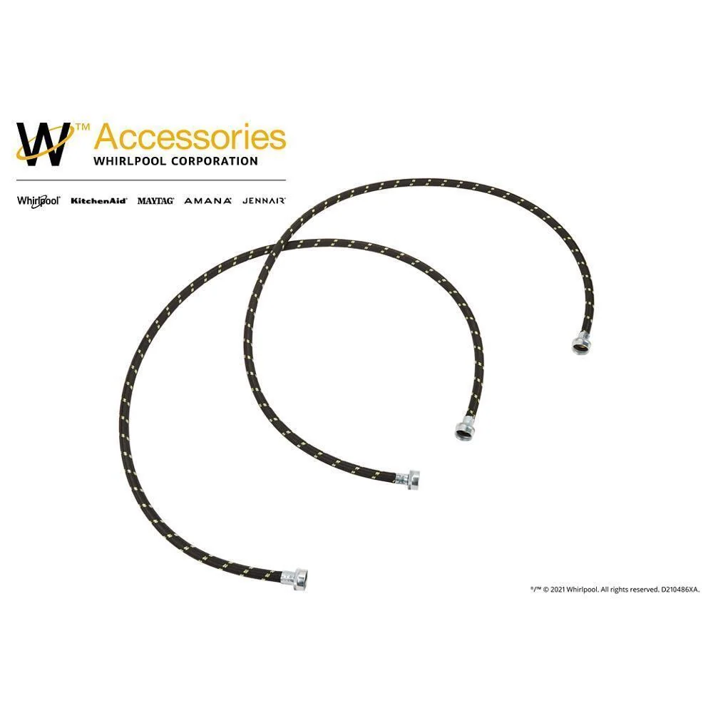 Whirlpool 8212487RP 5' Braided washer fill hoses with 2 female connections - 2 pack - Image 6