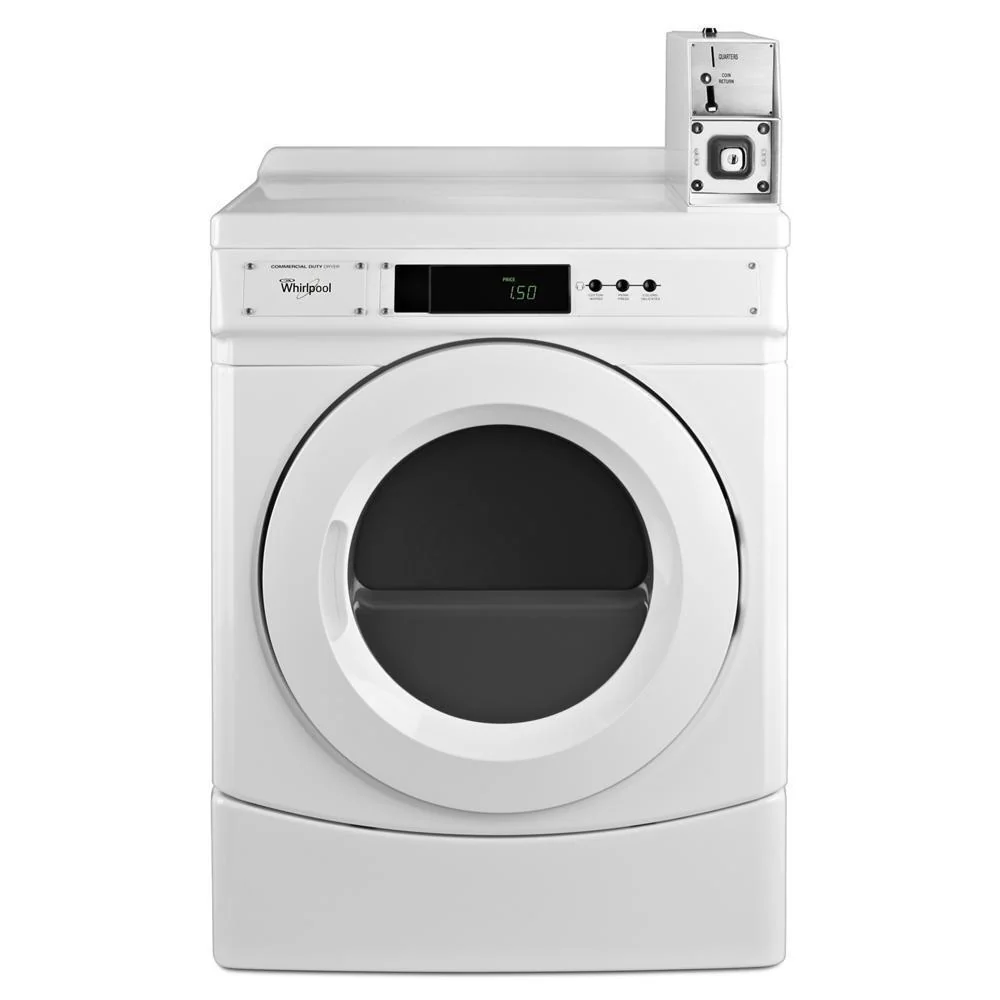 Whirlpool CED9150GW 27" Commercial Electric Front-Load Dryer Featuring Factory-Installed Coin Drop with Coin Box