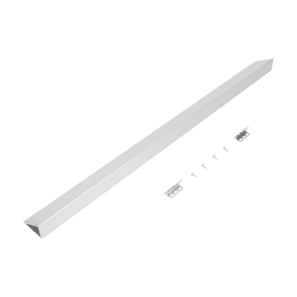 Whirlpool W10113901A Slide-in Range Rear Filler Kit, Stainless Steel, with (1) triangular fill strip, (2) mounting brackets, and two screws