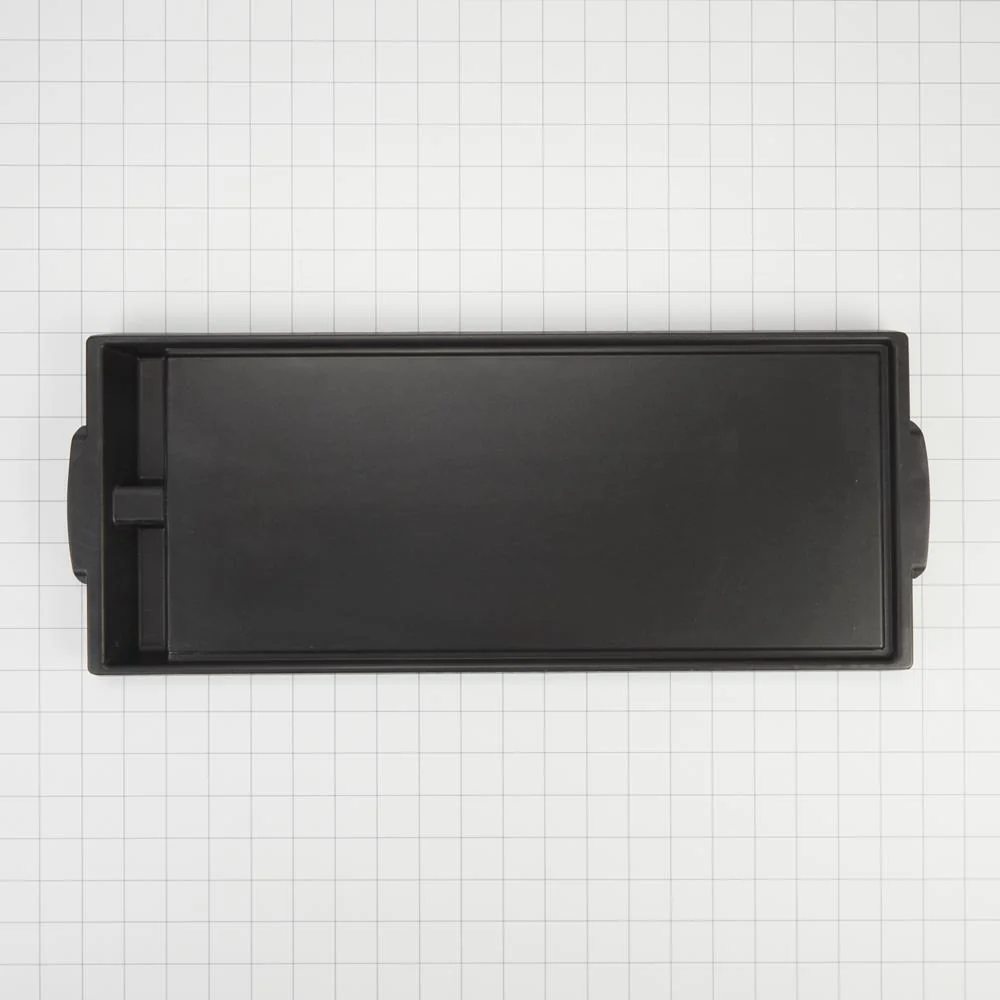 Whirlpool W10432544 Range Griddle - Black with Non-Stick Surface Cast Aluminum, 2-Divided Grease Wells and Recessed Drain Channels (1-IN H X 7 3/4-IN W X 19 3/4-IN D) - Image 2