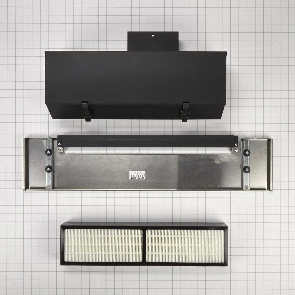 Whirlpool W10748976 Range Ductless Downdraft Vent Kit, Stainless Steel, fits JES1750ES, JDS1750ES, and JDS1750EP, Size: 29.8" L x 0.7" W x 6.3" H - Image 4