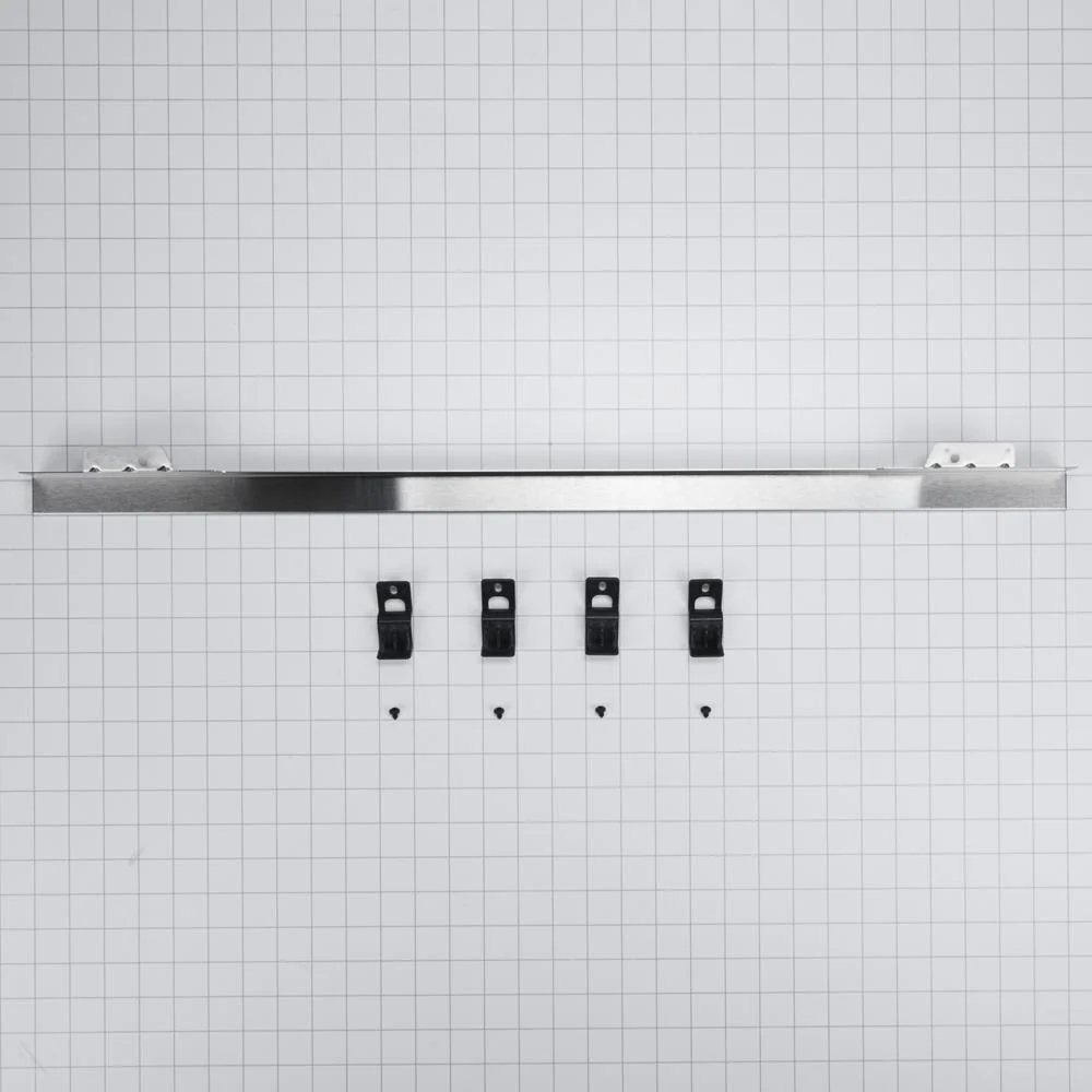 Whirlpool W11123003 27"/ 30" Built-In Oven Flush Mount Trim Kit, Stainless Steel, with trim piece, mounting hardware, and instructions - Image 2