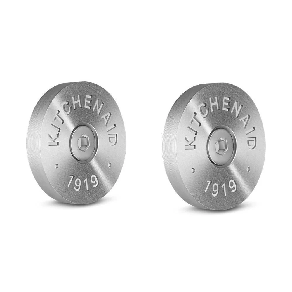 Whirlpool W11368841SI KitchenAid Commercial-Style Range Handle Medallion Kit - Silver (Includes Two Medallions, Screws, and One 1/8-IN Hex Wrench)