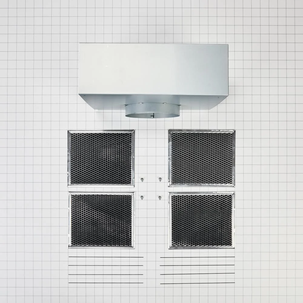 Whirlpool W11430925 Range Hood Wall Recirculation Kit with 2 Charcoal Filters, 4 Clips, and a Deflector Damper - Silver - Image 3