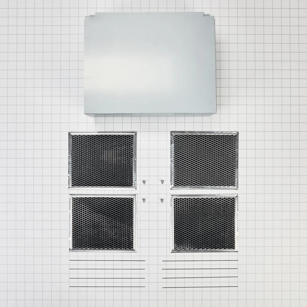 Whirlpool W11430925 Range Hood Wall Recirculation Kit with 2 Charcoal Filters, 4 Clips, and a Deflector Damper - Silver - Image 4