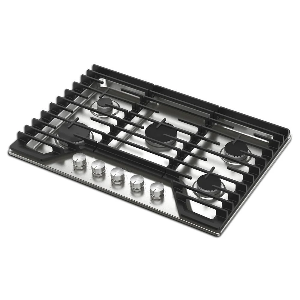 Whirlpool WCGK7030PS 30-inch Gas Cooktop with 5 Burners and EZ-2-Lift™ Hinged Cast-Iron Grates - Image 12