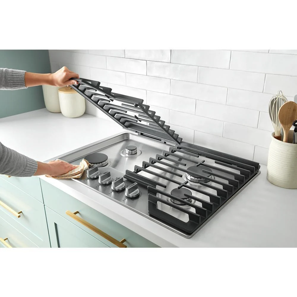 Whirlpool WCGK7030PS 30-inch Gas Cooktop with 5 Burners and EZ-2-Lift™ Hinged Cast-Iron Grates - Image 13