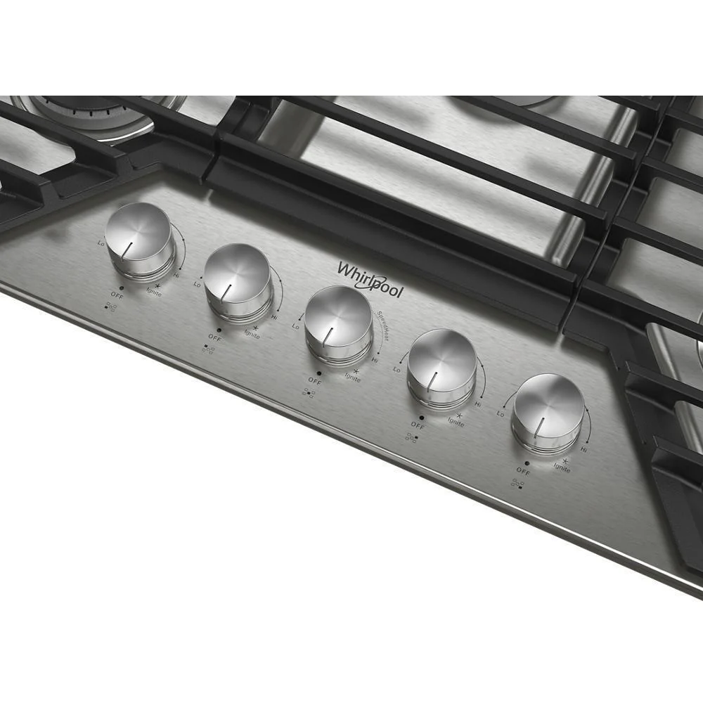 Whirlpool WCGK7030PS 30-inch Gas Cooktop with 5 Burners and EZ-2-Lift™ Hinged Cast-Iron Grates - Image 16