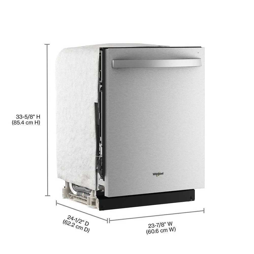 WDTS8024SZ Whirlpool® 24-Inch Top Control Dishwasher with Total Coverage Wash and Auto Open Air Dry in Fingerprint Resistant Stainless Steel - Image 2