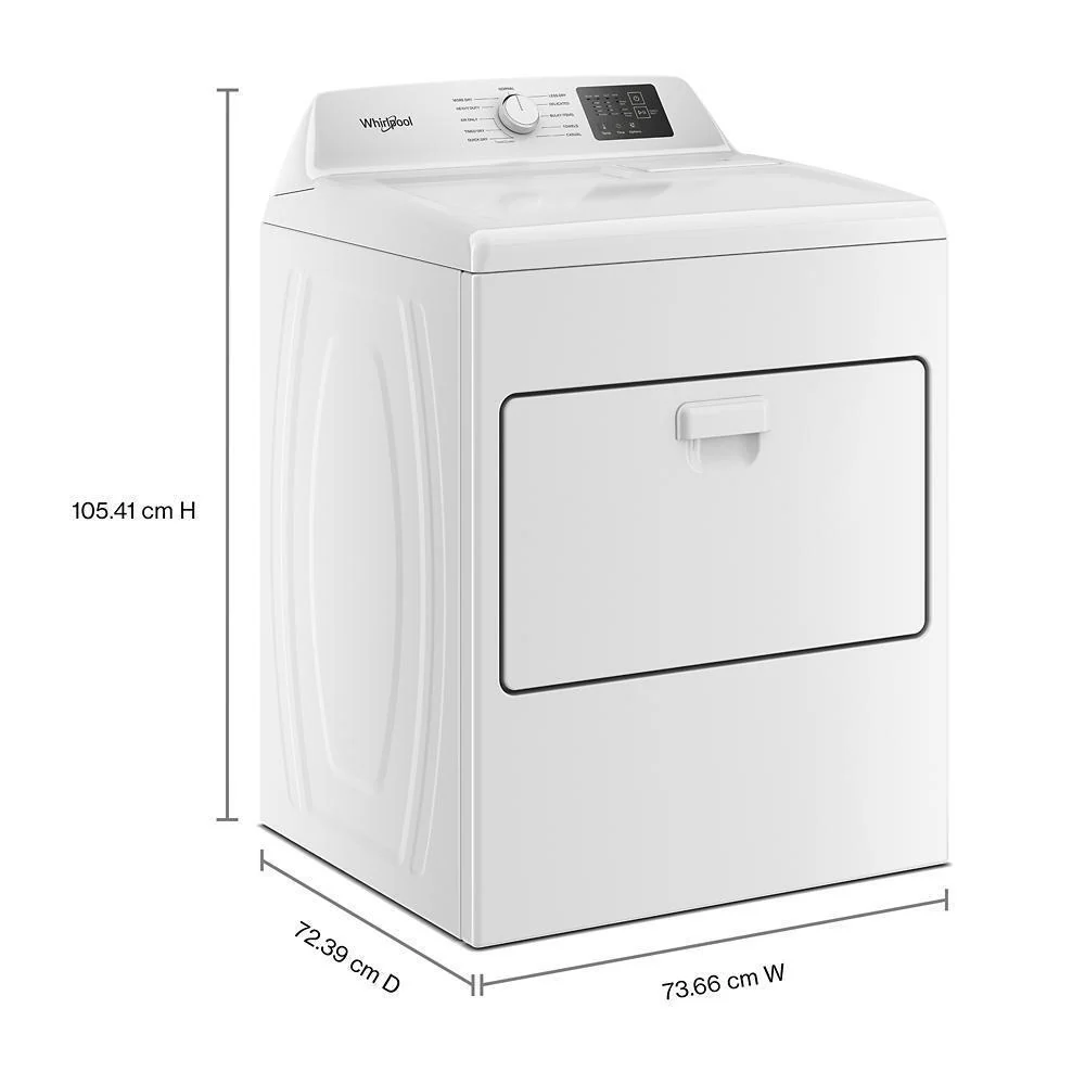 Whirlpool WED4107SW 7.0 cu. ft. Electric Dryer with Adaptive Dry - Vented Top Load Matching - Image 3