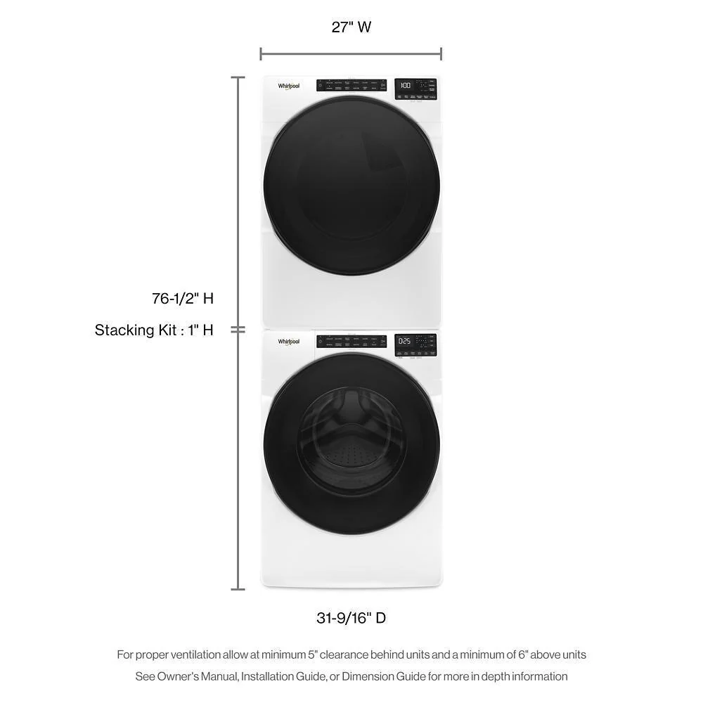 Whirlpool WED5620HW 7.4 cu. ft. Front Load Electric Dryer with Intuitive Touch Controls - Image 7