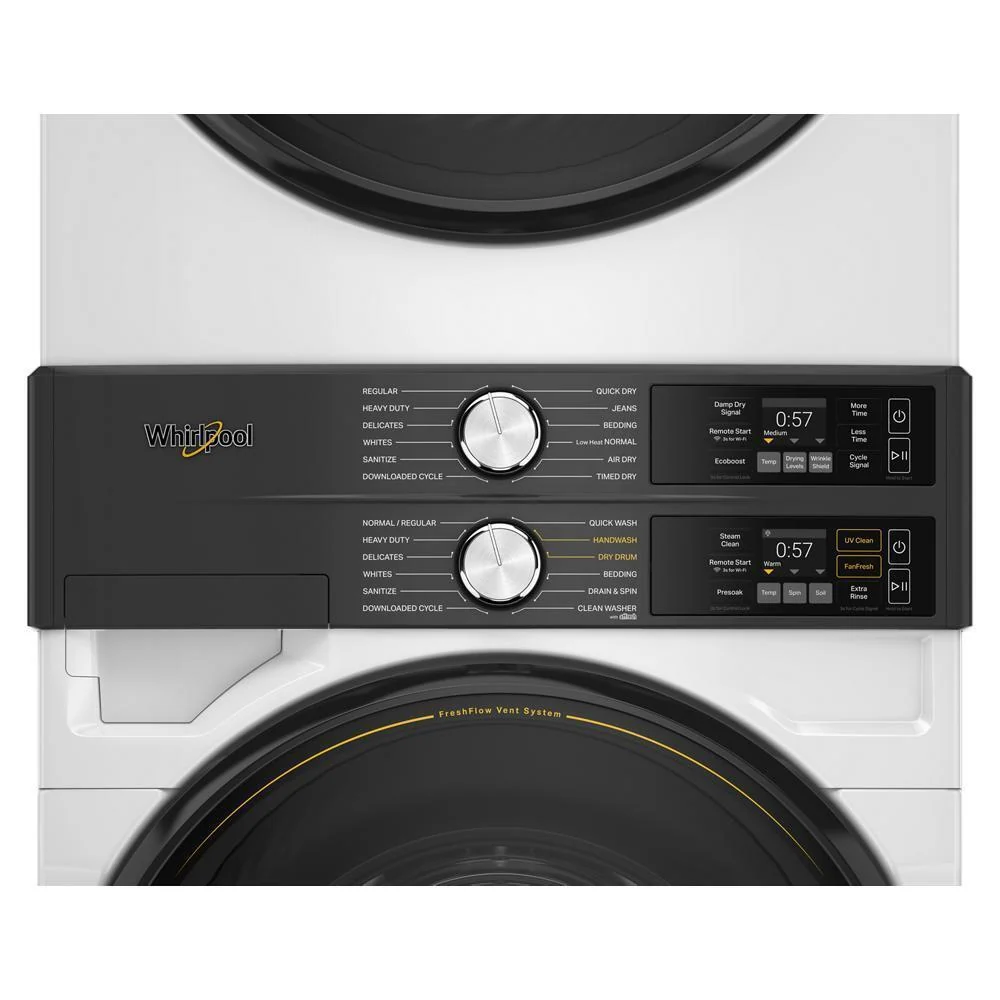 Whirlpool WEF5727TW Smart ENERGY STAR® Front Load Laundry Tower with UV Clean Technology & FreshFlowTM Vent System 4.5 cu. ft. Washer & 7.4 cu. ft. Electric Dryer - Image 12