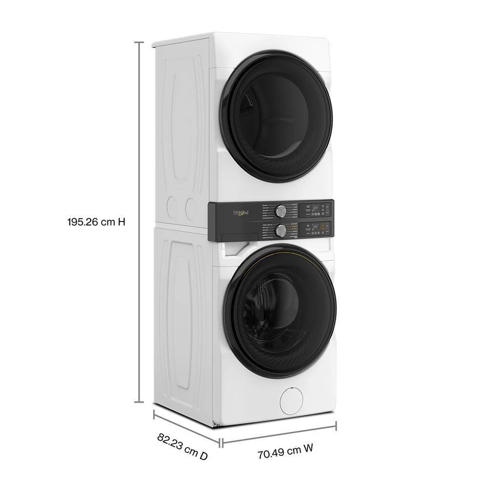 Whirlpool WEF5727TW Smart ENERGY STAR® Front Load Laundry Tower with UV Clean Technology & FreshFlowTM Vent System 4.5 cu. ft. Washer & 7.4 cu. ft. Electric Dryer - Image 4