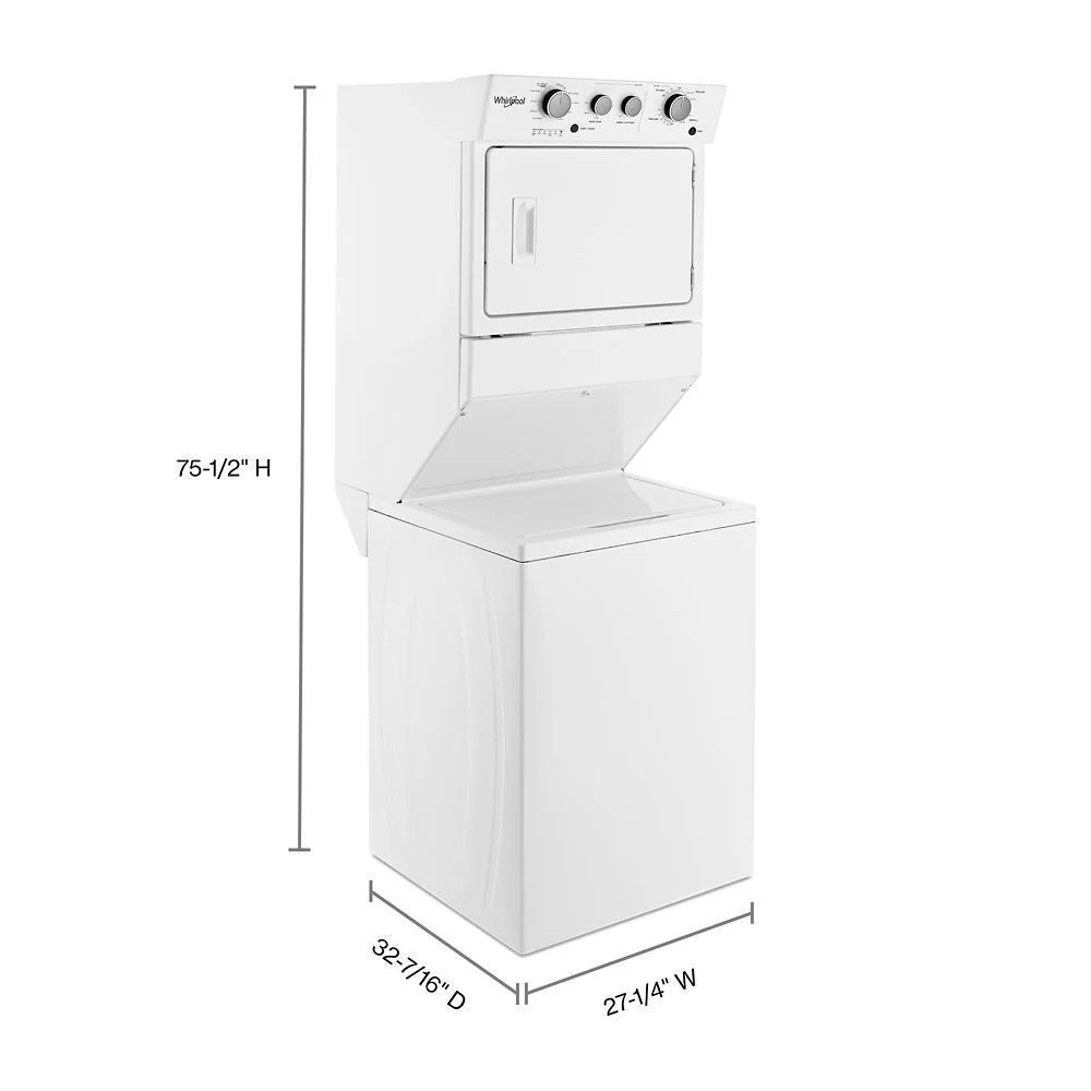 Whirlpool WET4027HW 3.5 cu.ft Electric Stacked Laundry Center 9 Wash cycles and AutoDry™ - Image 5