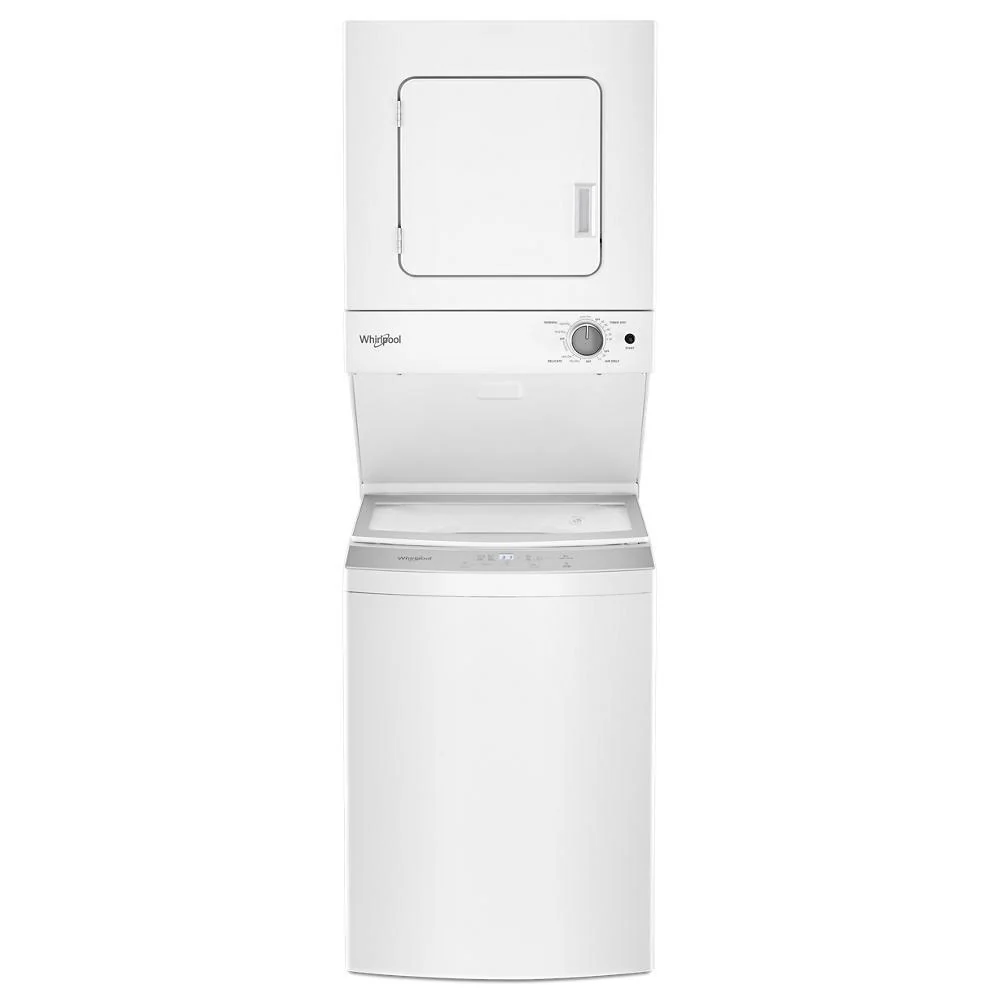 Whirlpool WET4124HW 1.6 cu.ft, 120V/20A Electric Stacked Laundry Center with 6 Wash cycles and Wrinkle Shield™