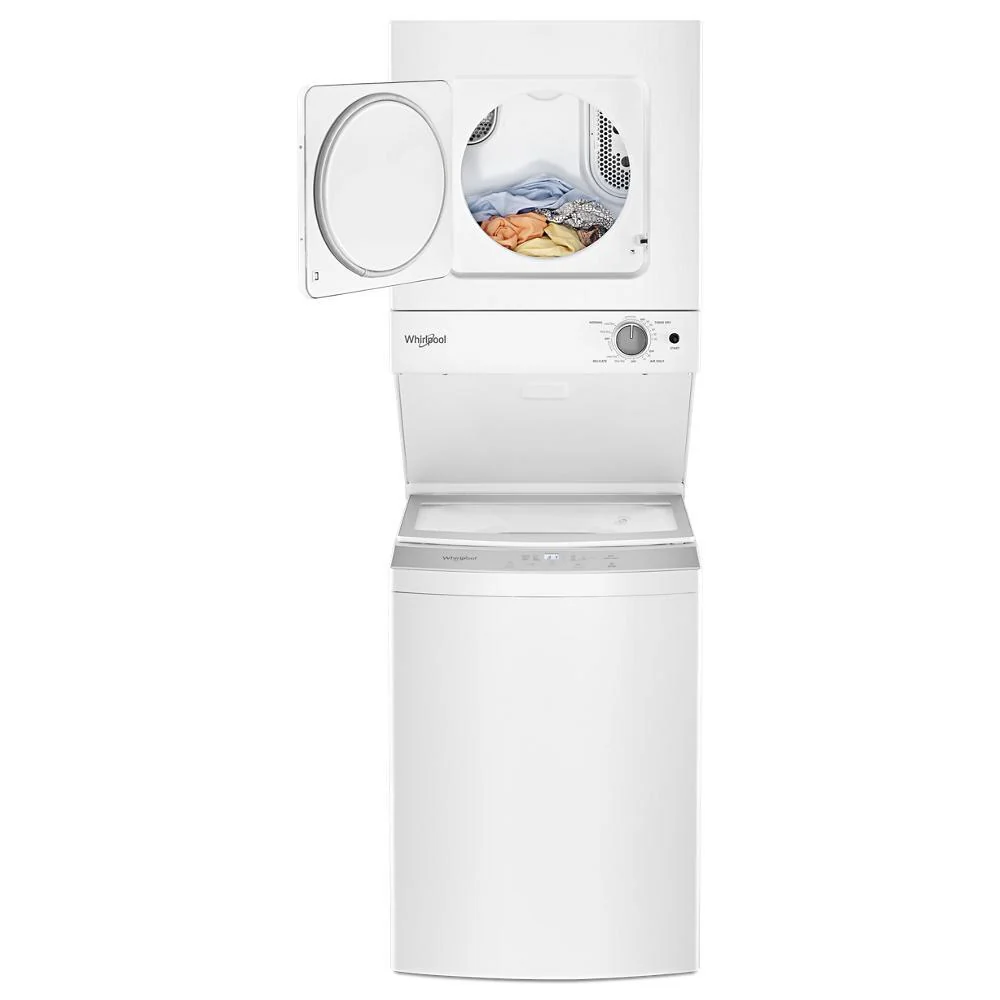 Whirlpool WET4124HW 1.6 cu.ft, 120V/20A Electric Stacked Laundry Center with 6 Wash cycles and Wrinkle Shield™ - Image 8