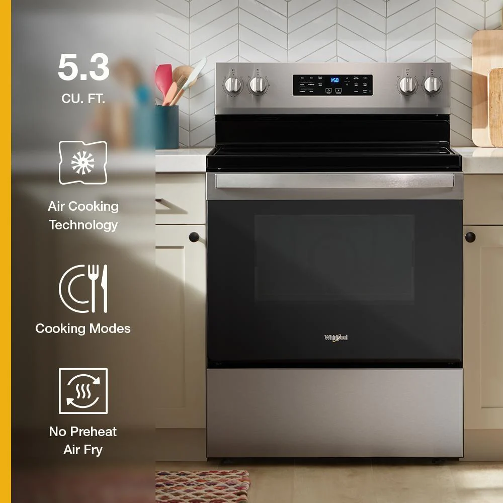 Whirlpool WFES4530SV 30-inch Electric Range with Air Cooking Technology and Steam Clean - Image 18