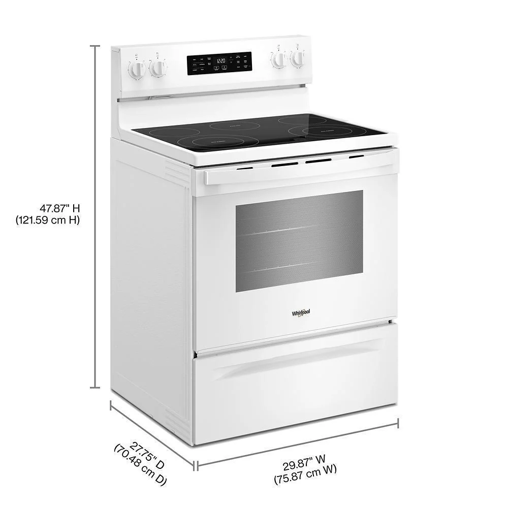 Whirlpool WFES4530SW 30-inch Electric Range with Air Cooking Technology and Steam Clean - Image 3