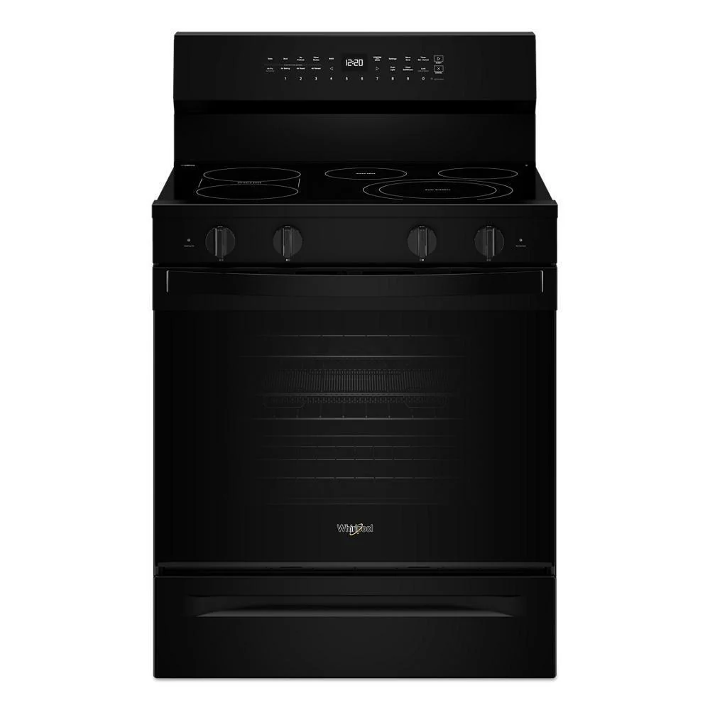 Whirlpool WFES7530RB 30-inch Electric Smart Range with Air Cooking Technology, No Preheat Air Fry, High Speed Preheat Oven, WipeClean™ Coating, and Steam/Self Clean