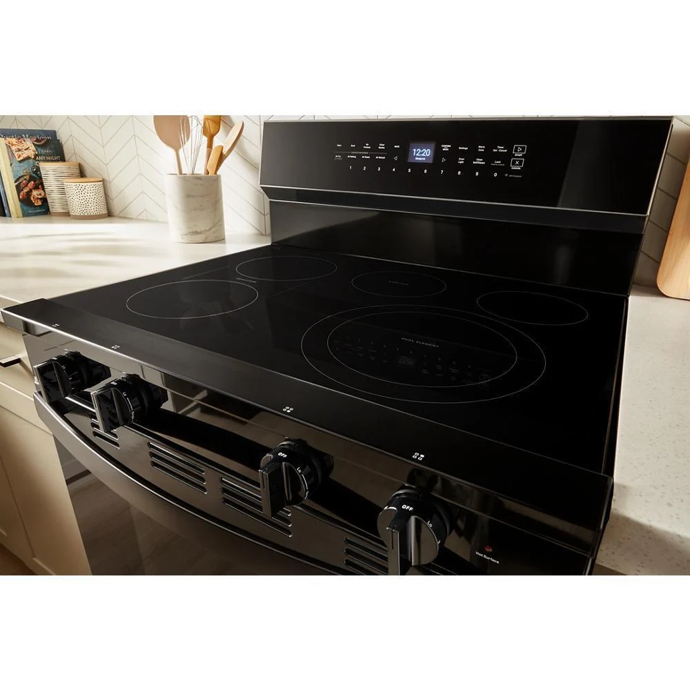 Whirlpool WFES7530RB 30-inch Electric Smart Range with Air Cooking Technology, No Preheat Air Fry, High Speed Preheat Oven, WipeClean™ Coating, and Steam/Self Clean - Image 7
