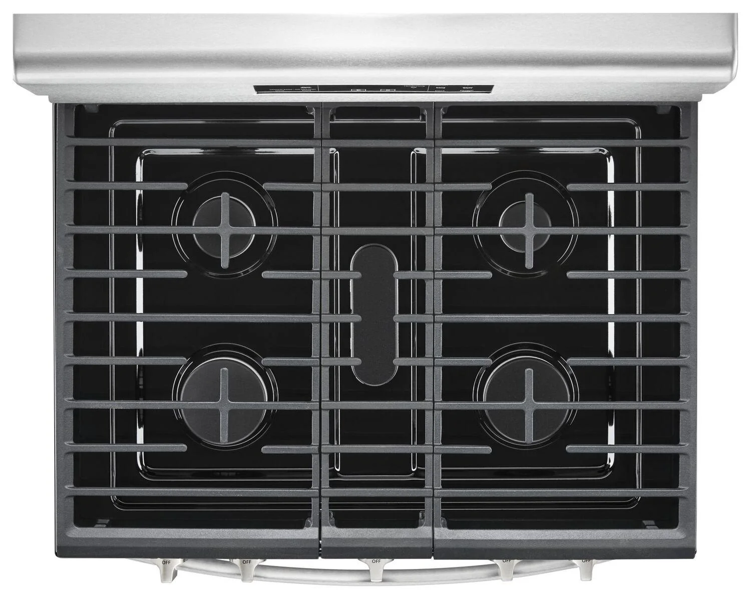 5.0 cu. ft. Freestanding Gas Range with Center Oval Burner Black-on-Stainless - Image 4