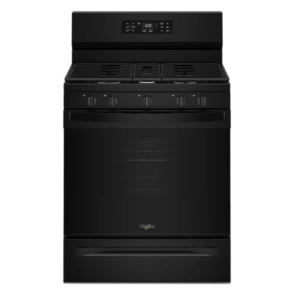 Whirlpool WFGS4530SB 30-inch Gas Range with Air Cooking Technology and Steam Clean