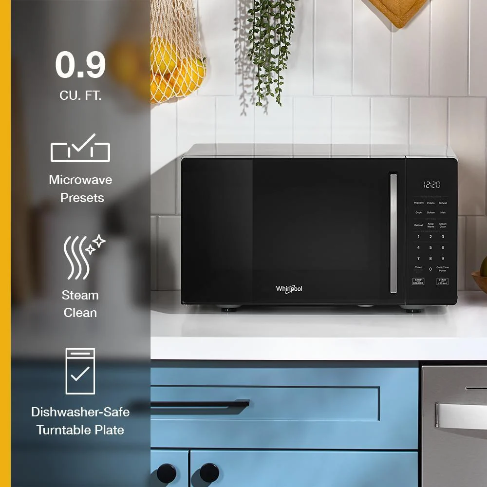 Whirlpool WMCS3019RB 0.9 cu. ft. Black Countertop Microwave With Steam Clean - 900 watt - Image 31