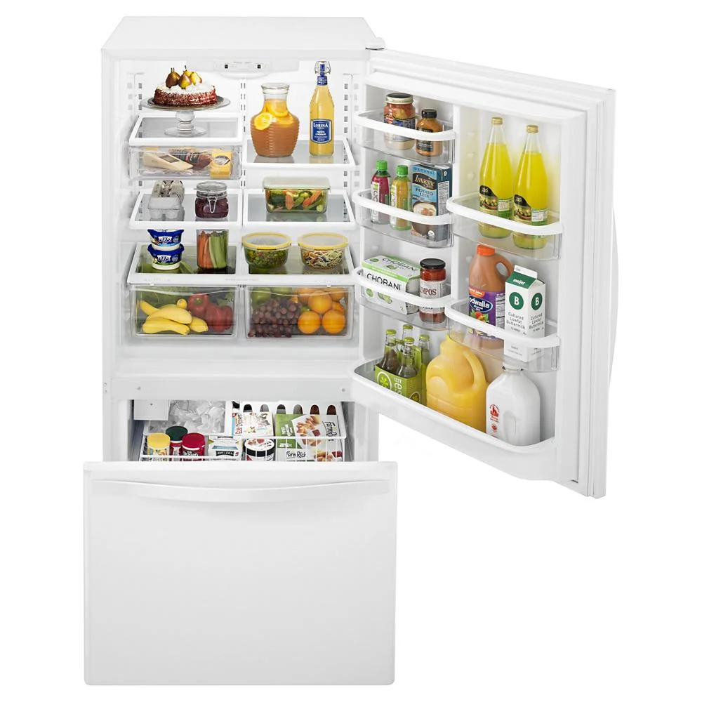 Whirlpool WRB322DMBW 33-inches wide Bottom-Freezer Refrigerator with SpillGuard™ Glass Shelves - 22 cu. ft - Image 2
