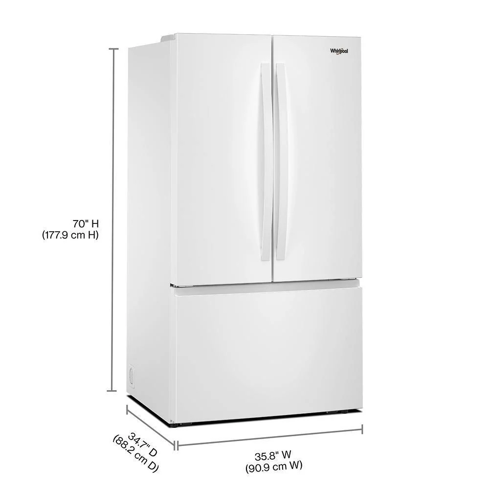 Whirlpool WRFF3336SW 36-Inch French Door Refrigerator with Interior Water Dispenser - 31 cu. ft. - Image 4