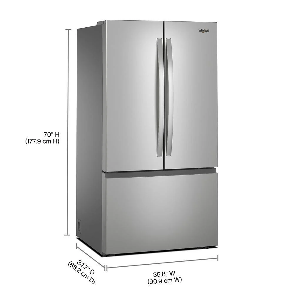 Whirlpool WRFF3336SZ 36-Inch French Door Refrigerator with Interior Water Dispenser - 31 cu. ft. - Image 4