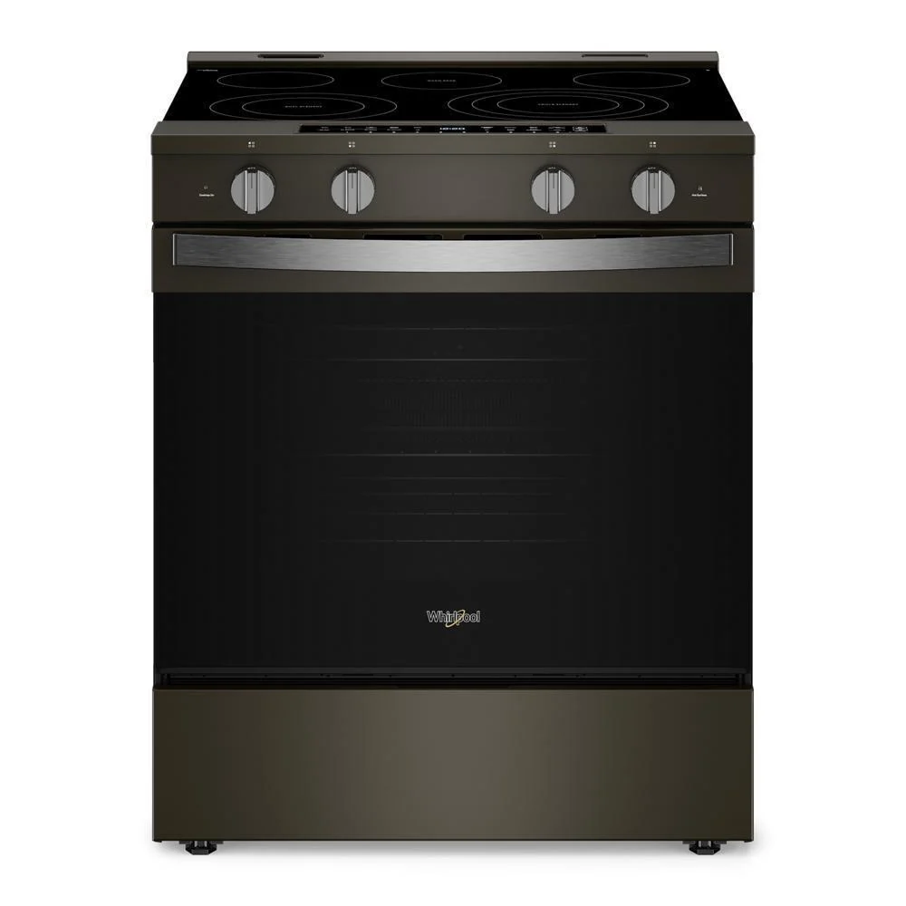 Whirlpool WSES7530RV 30-inch Smart Slide in Electric Range with Air Cooking Technology, No Preheat Air Fry, WipeClean™ Coating, Steam/Self Clean and High Speed Preheat