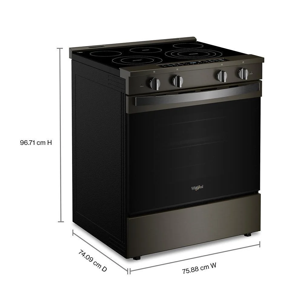 Whirlpool WSES7530RV 30-inch Smart Slide in Electric Range with Air Cooking Technology, No Preheat Air Fry, WipeClean™ Coating, Steam/Self Clean and High Speed Preheat - Image 2
