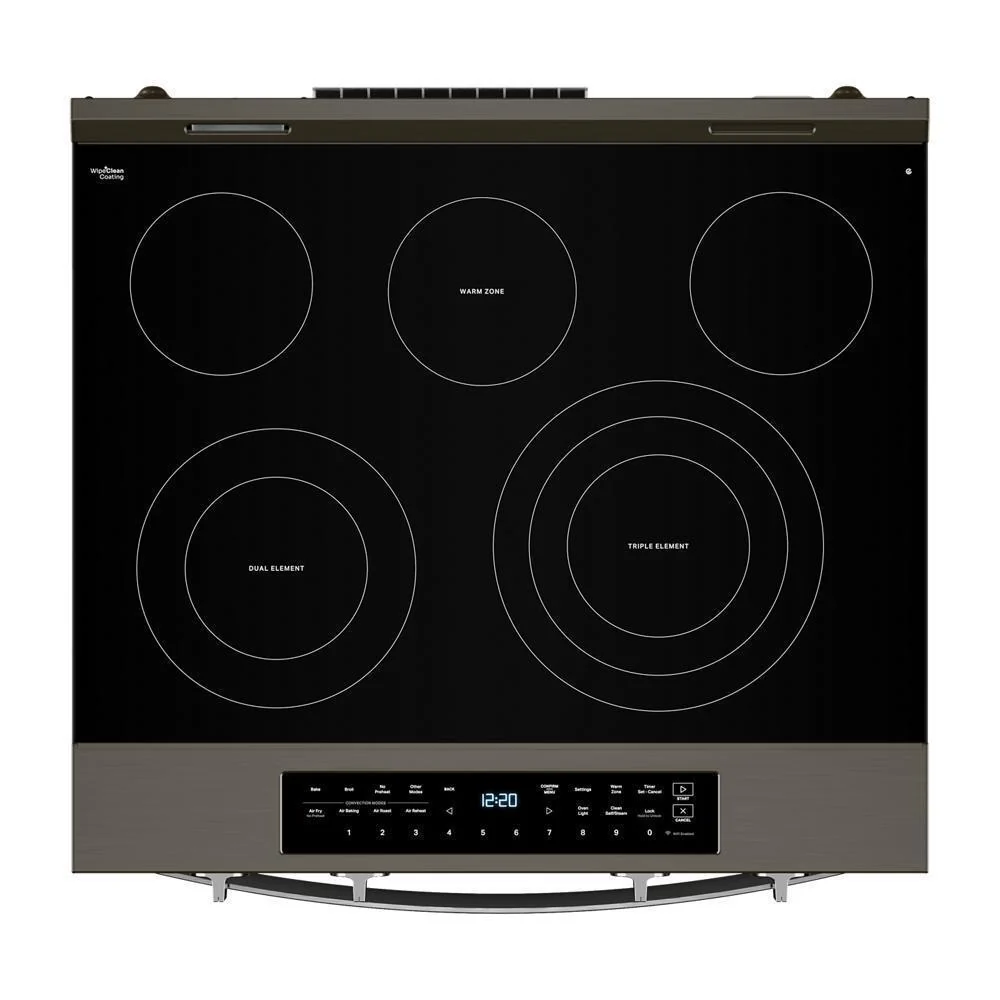 Whirlpool WSES7530RV 30-inch Smart Slide in Electric Range with Air Cooking Technology, No Preheat Air Fry, WipeClean™ Coating, Steam/Self Clean and High Speed Preheat - Image 6