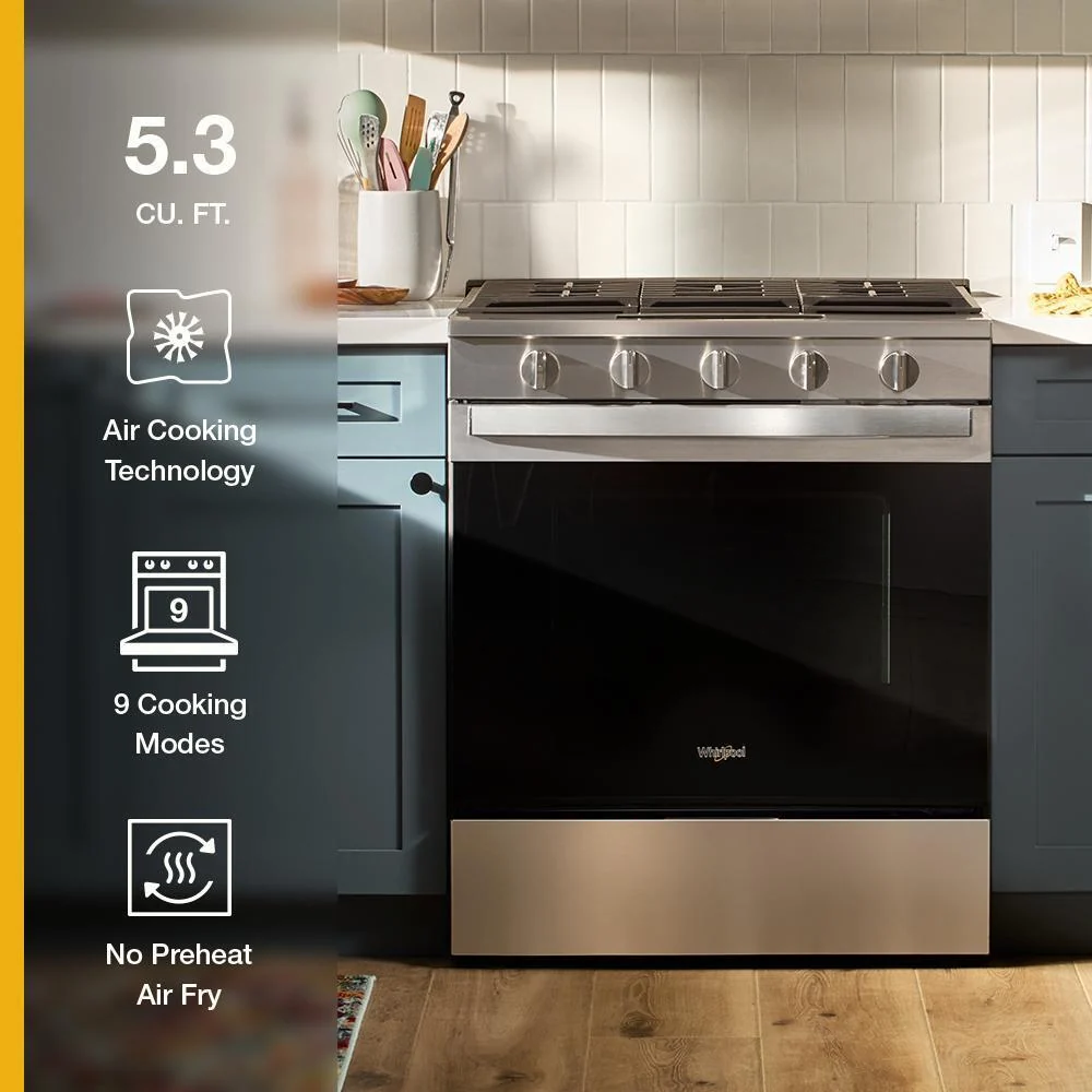Whirlpool WSGS5030SB 30-inch Gas Smart Range with Air Cooking Technology - Image 18