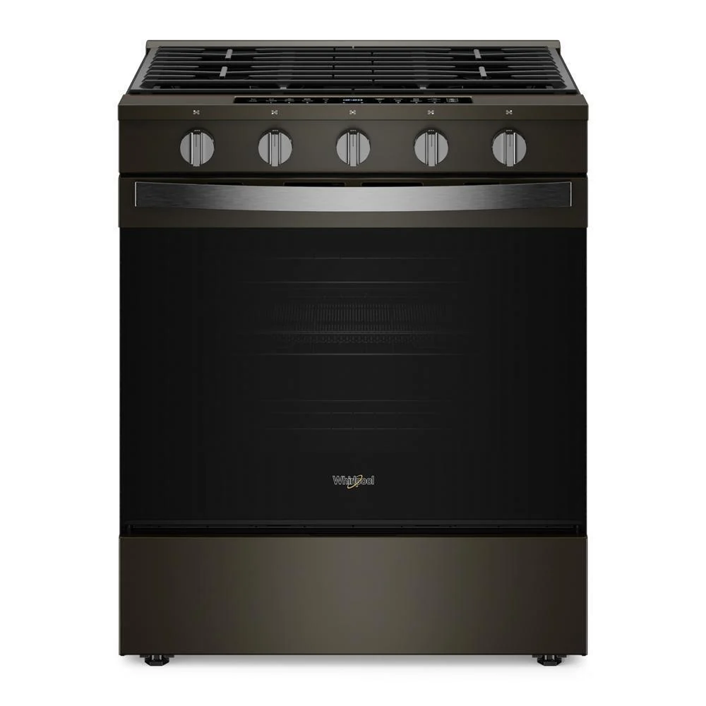 Whirlpool WSGS7530RV 30-inch Smart Slide In Gas Range with Air Cooking Technology, No Preheat Air Fry, Steam/Self Clean and High Speed Preheat