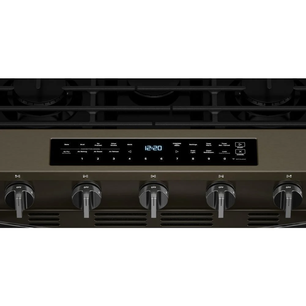 Whirlpool WSGS7530RV 30-inch Smart Slide In Gas Range with Air Cooking Technology, No Preheat Air Fry, Steam/Self Clean and High Speed Preheat - Image 4