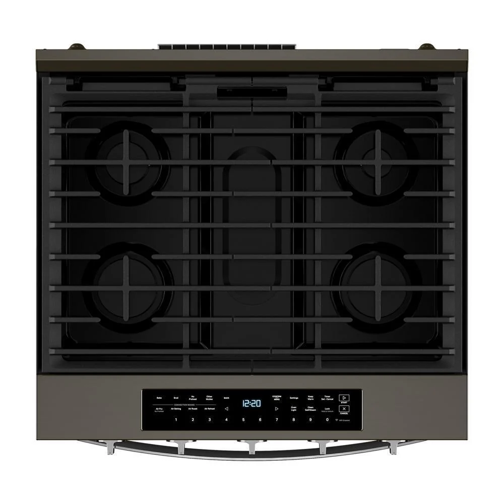Whirlpool WSGS7530RV 30-inch Smart Slide In Gas Range with Air Cooking Technology, No Preheat Air Fry, Steam/Self Clean and High Speed Preheat - Image 8