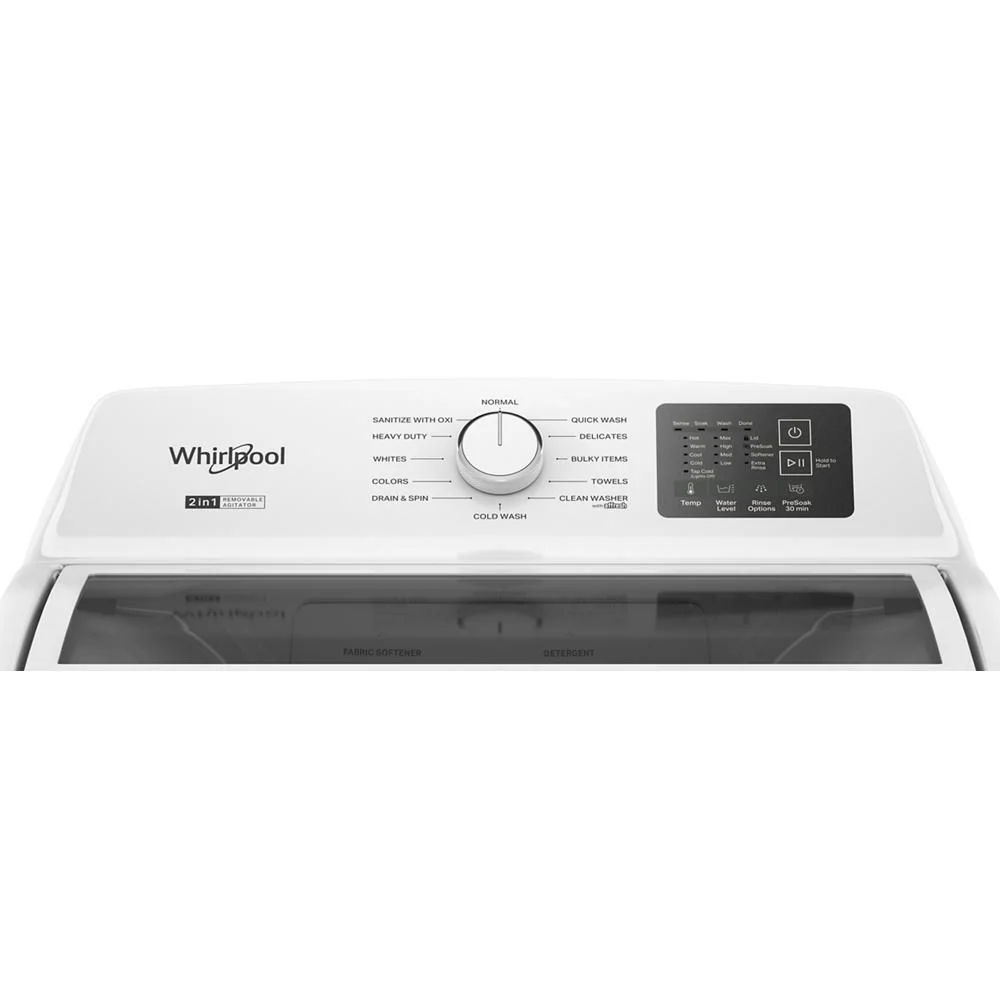 Whirlpool WTW4307SW 4.2-4.3 Cu. Ft. Whirlpool® Top Load Washer with 2-in-1 Removable Agitator and Soft Close Glass Lid - Image 12