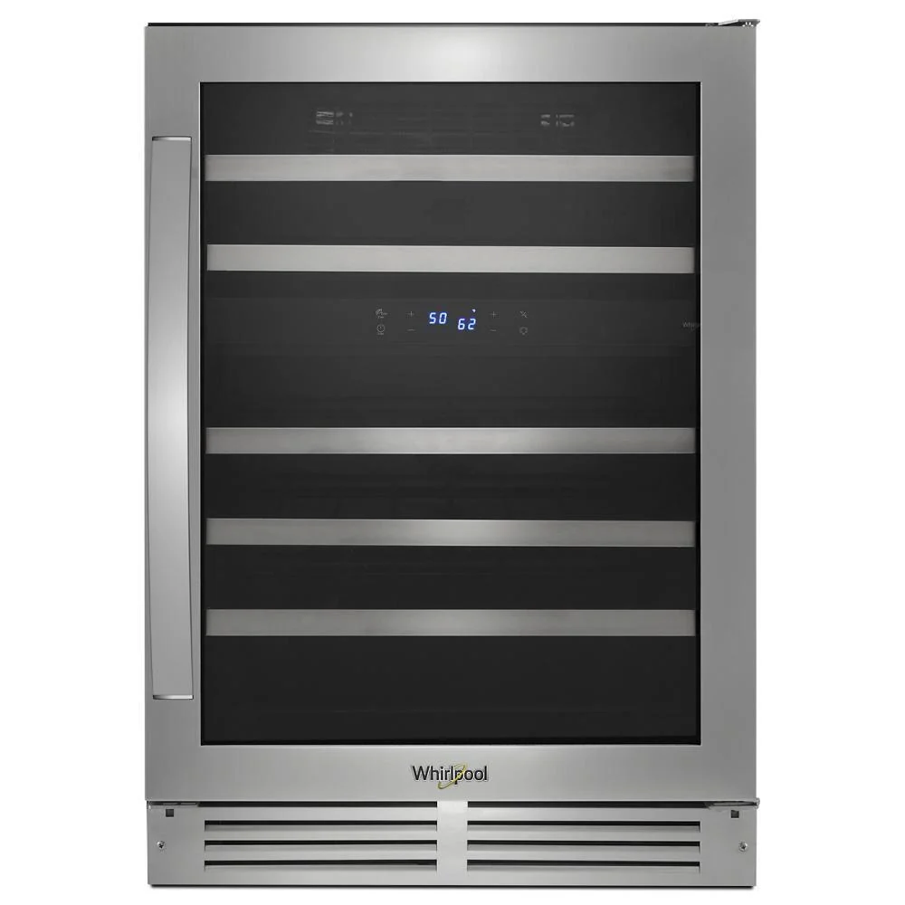 Whirlpool WUW55X24HS 24-inch Wide Undercounter Wine Center with 46-Bottle Wine Storage