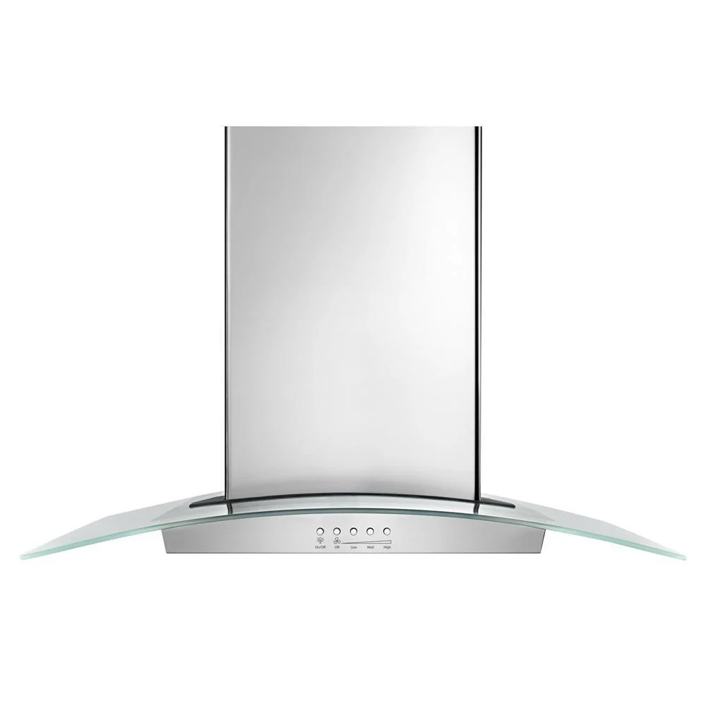 Whirlpool WVW75UC0DS 30" Modern Glass Wall Mount Range Hood - Image 2
