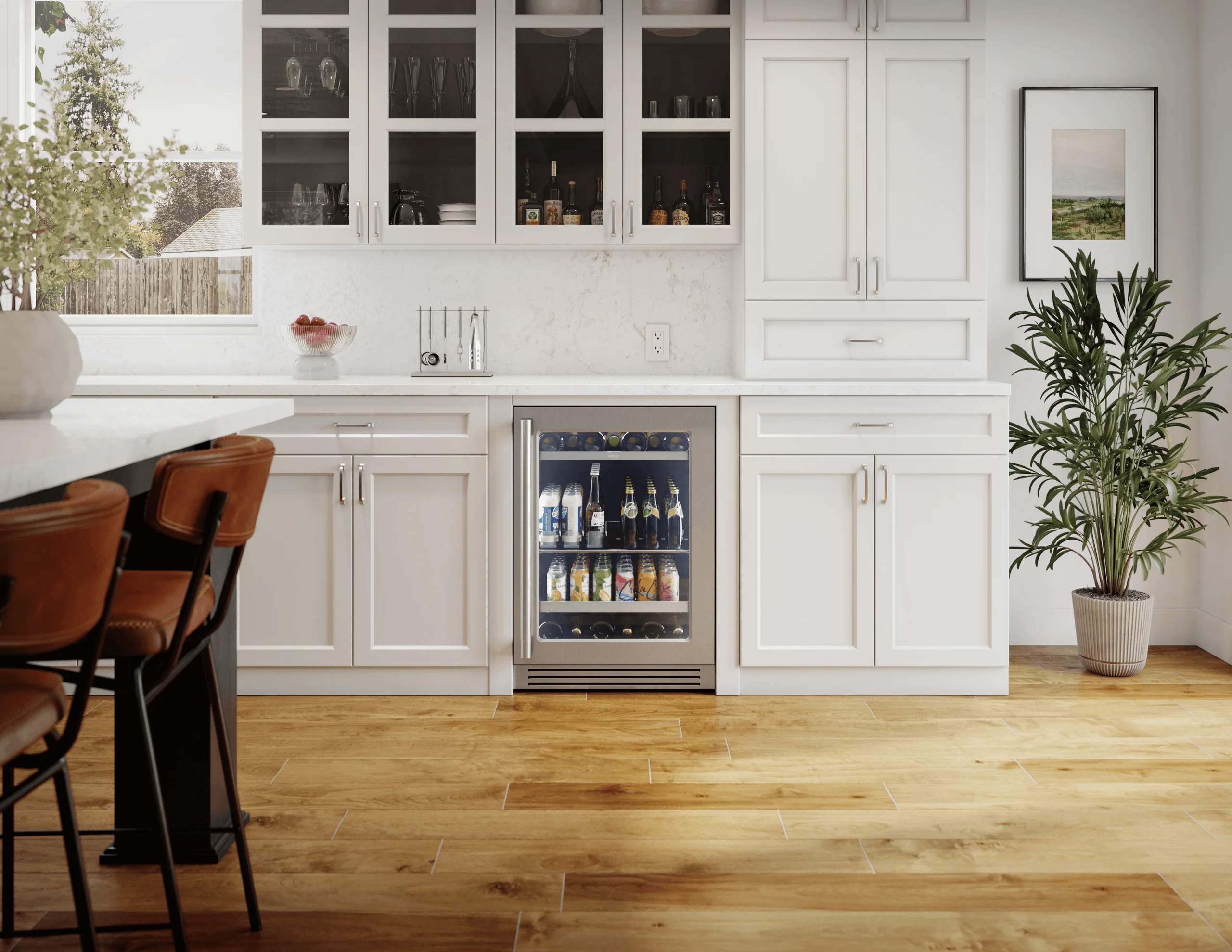 Zephyr PRPB24C01CG Presrv Pro Beverage Cooler, 24in Under Cabinet, SS+Glass, Reverse Door, 1 Zone - Image 4