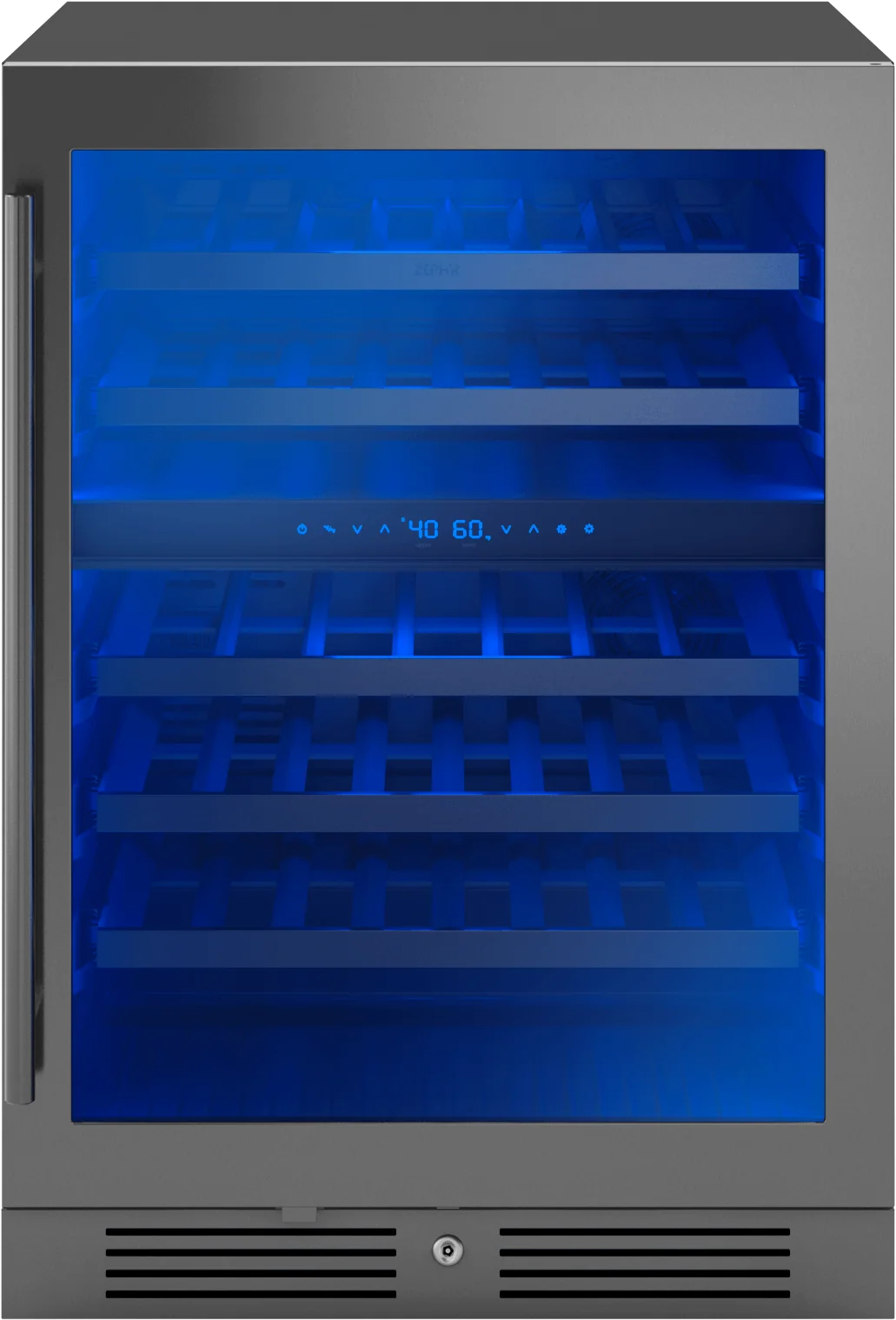 Zephyr PRW24C02CBSG Presrv Wine Cooler, 24in UC, Blk SS+Gls,Rvs Dr, 2Z - Image 3