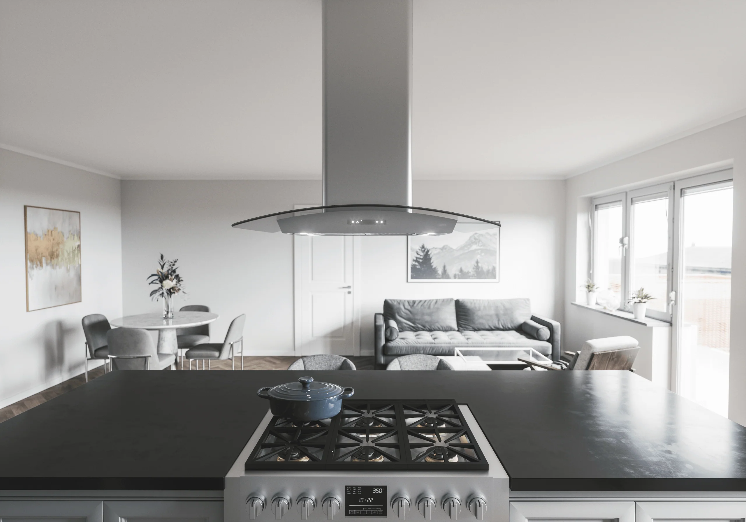 Zephyr ZMLE42CG Milano Connect Island, 42in, SS+Glass, LED, ACT - Image 3
