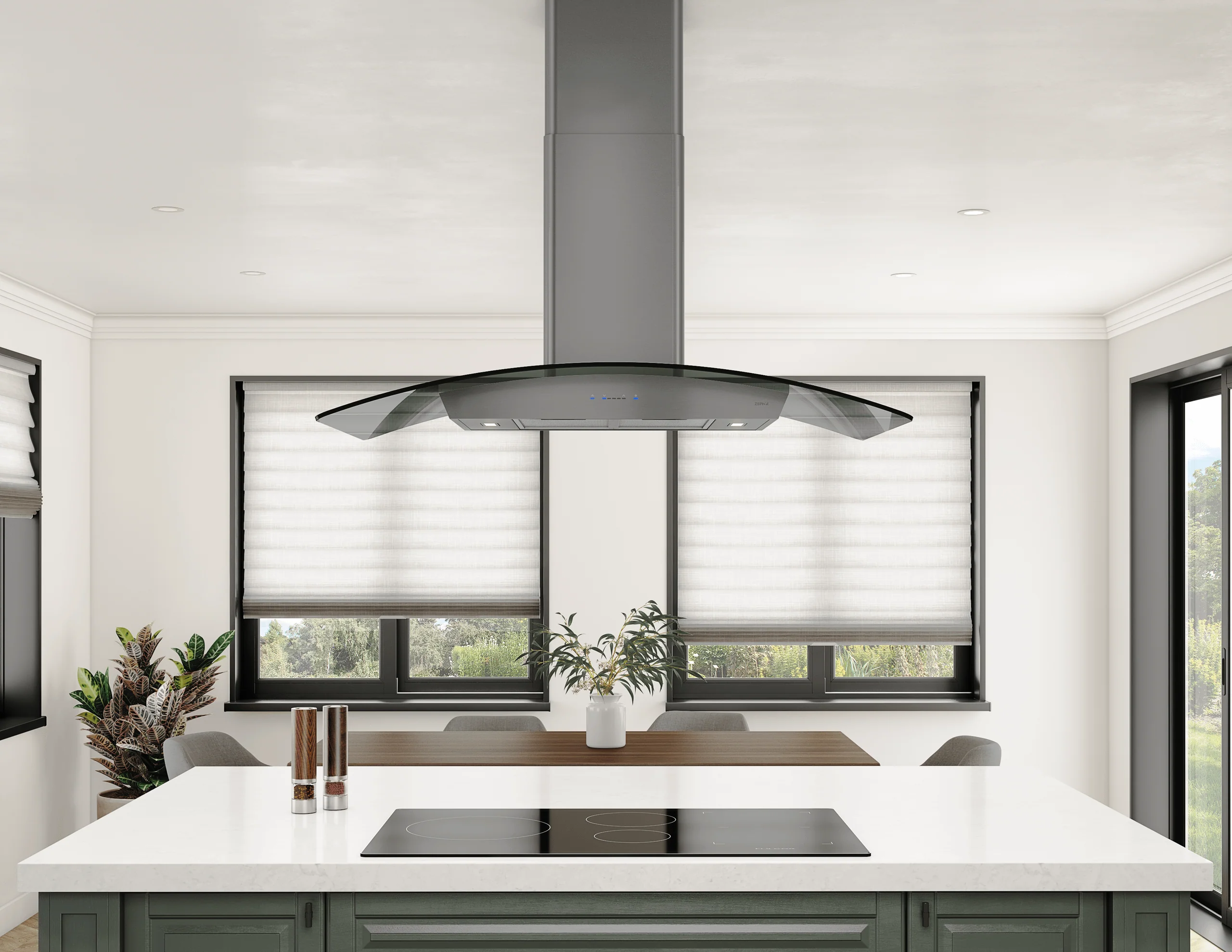 Zephyr ZREE42BBSGG Ravenna Island, 42in, Black SS+Gray Glass, LED - Image 4