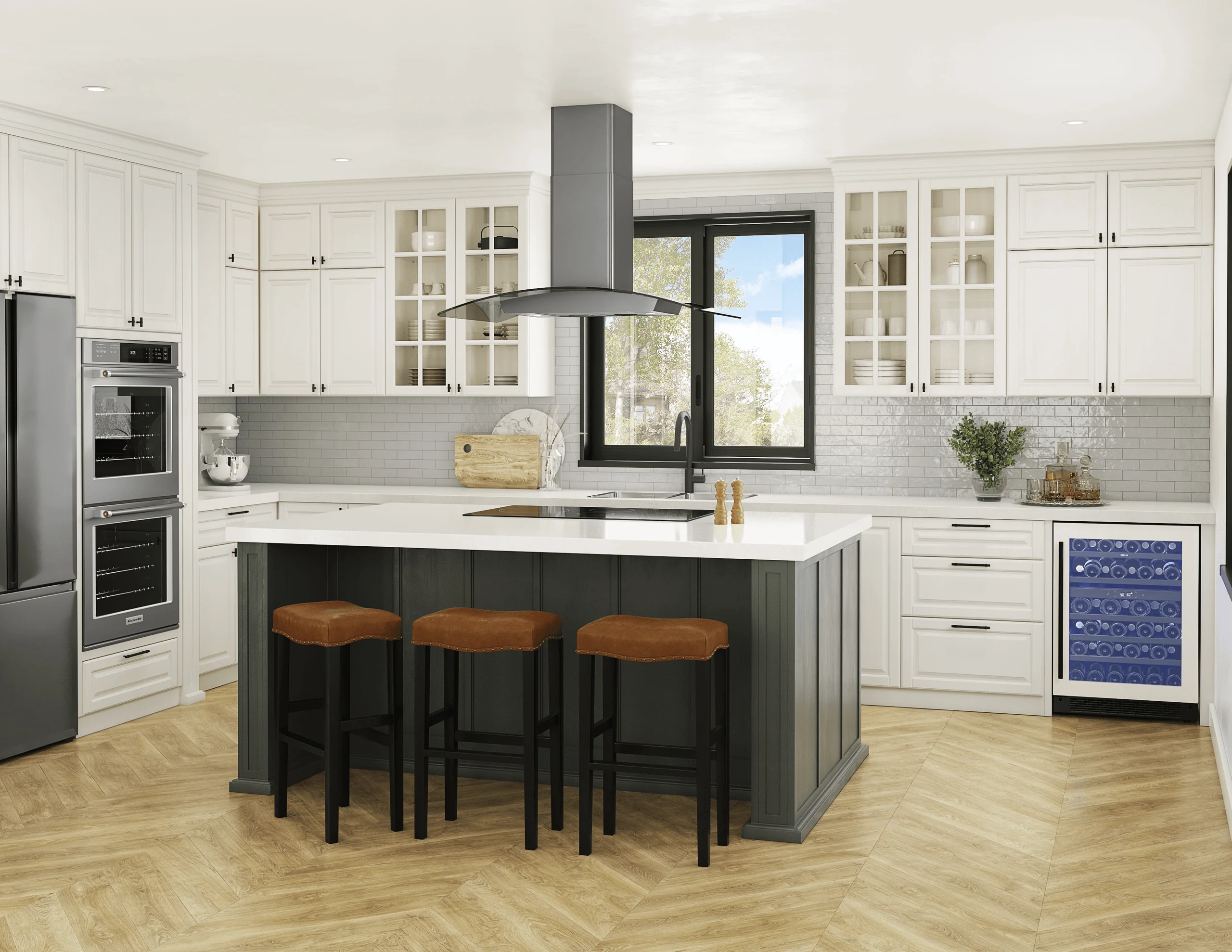 Zephyr ZREE42BBSGG Ravenna Island, 42in, Black SS+Gray Glass, LED - Image 5